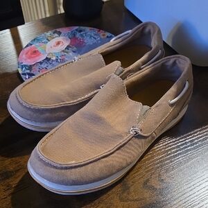 Boy's Tan Slip-On Canvas Shoes